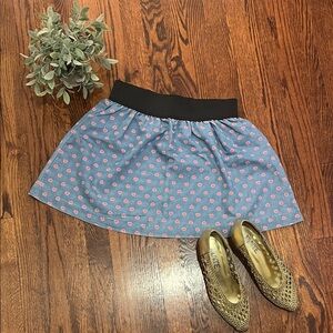 Blue and Pink Heart Pattern Skirt